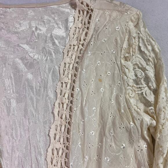 Cardigan Women 6 Cream Lace Mix Media Embroidered  Vintage Victorian - Picture 15 of 15